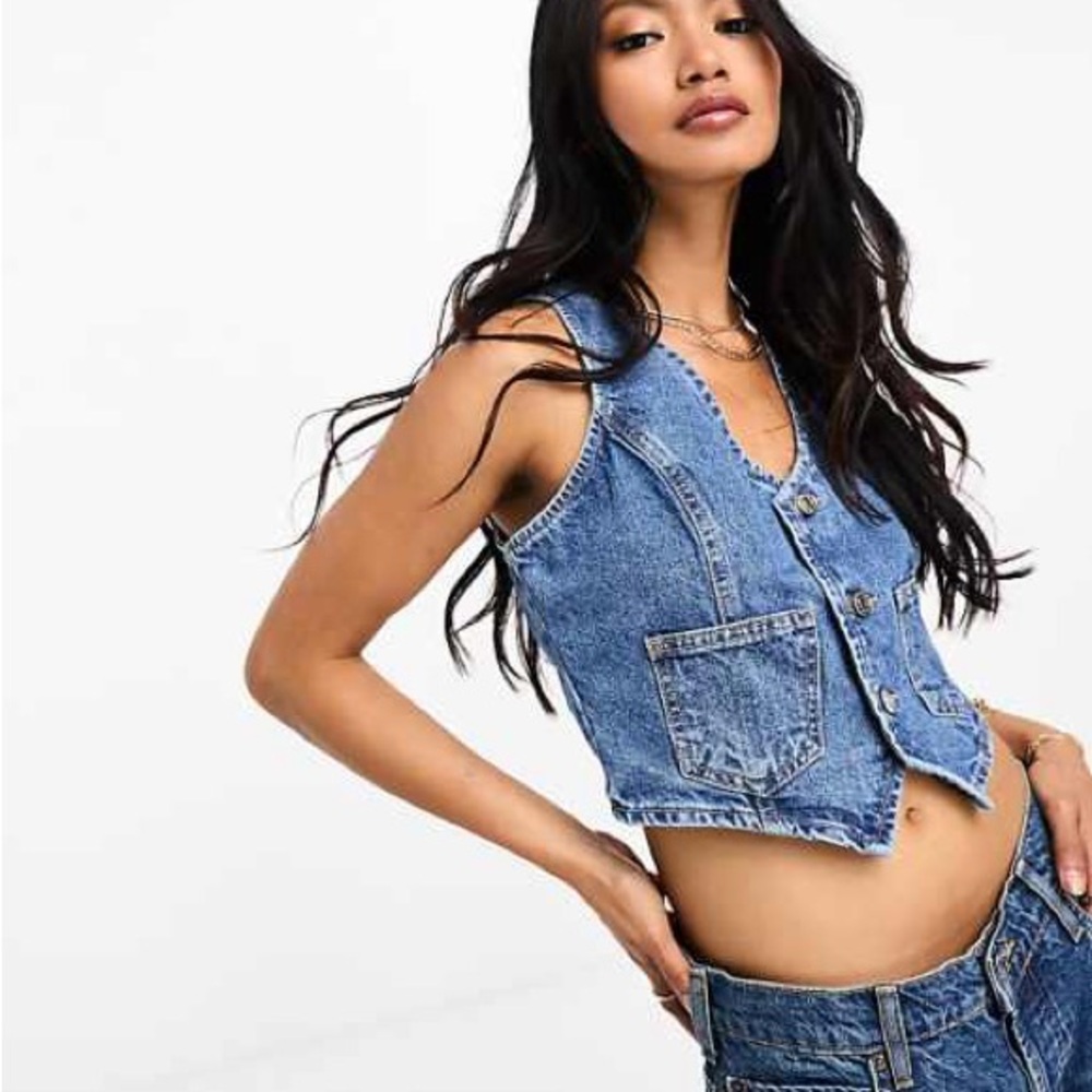 Mango denim vest